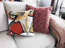 Kandinsky Modern Pillow Cover - Flow Orange Abstract Pillowcase Farmhouse Chair Cushion Contemporary Outdoor Pillowsham Couch Cushion Handmade Wool Size 18x18 by CozyNest Decor