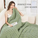 Admitrack Chunky Knit Blanket Throw, 100% Hand Knit Chenille Throw Blanket for Sofa & Home Decor, Soft and Cozy Knitted Throw Blankets (Sage Green，51"x63") by CozyNest Decor