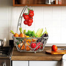 Simple Houseware Fruit Basket Bowl with Banana Tree Hanger, Chrome Finish by CozyNest Decor