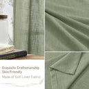 LAMIT Short Linen Window Curtains 30 inches Long 2 Panels, Sage Green Semi Sheer Light Filtering Panels Bronze Grommet Linen Textured Neutral Boho Christmas Drapes for Kitchen/Cafe, 34 x 30 Inch by CozyNest Decor