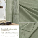 LAMIT Semi Sheer Linen Curtains 54 Inch Long 2 Panels, Sage Green Light Filtering Panels Bronze Grommet Linen Textured Christams Window Drapes for Kitchen/Windows/Bedroom, 52 x 54 Inch by CozyNest Decor