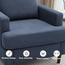 Mid-Century Accent Chair,Modern Linen Fabric Armchair for Living Room,Comfy Upholstered Reading Accent Chairs for Bedroom,Single Sofa Chair with Wood Legs (Blue Grey, 1 Pack) by CozyNest Decor