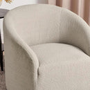 KINWELL 32" Wide Modern Boucle Swivel Barrel Chair, No Assembly Round Upholstered Swivel Accent Armchair for Living Room, Bedroom, Office (Oatmeal) by CozyNest Decor