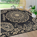 Pauwer Waterproof Outdoor Rug 6x9, Reversible Plastic Straw Patio Camping Rug, Indoor Outdoor RV Mat Carpet for Deck, Camper, Porch, Balcony, Backyard, Picnic, Boho Black Brown by GreenHaven Gardens