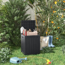 28 Gallon Resin Deck Box, Lockable Patio Outdoor Storage Box for Furniture, Garden Tools and Tools Storage, Waterproof Outside Storage Boxes - Black by GreenHaven Gardens