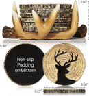 Deer Antlers Coaster Set of 6 – Handcrafted Deer Antler Decor and Man Cave Gifts for Men - 6 Full Size Deer Antlers Coasters for Man Cave Décor by CozyNest Decor