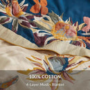 Boho Throw Blanket for Couch Sofa Bed, 100% Cotton Woven Quilt with Tassel 60”x80”, Super Soft Muslin Blanket with Floral Printed, Decorative Reversible Bed Blanket/Cover for All Seasons by CozyNest Decor