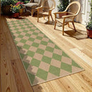 Lahome Checkered Green Runner Rug, 2x8 Carpet Runners for Hallway 8ft Non Slip Entryway Rug, Farmhouse Checkerboard Non Shedding Kitchen Mats for Floor Laundry Corridor by CozyNest Decor