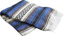 Del Mex Classic Mexican Blanket, Large Authentic Woven Falsa Throw (70"x50"), Artisan Southwest Décor for Beach, Yoga, Outdoors (Blue) by CozyNest Decor