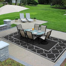 GENIMO 9' x 18' Outdoor Rug Waterproof for Patio, Foldable Reversible Plastic Straw Area Rugs Mat for Rv Decor, Outside Carpet for Camper, Deck, Picnic, Beach, Balcony, Porch, Black & Grey by CozyNest Decor