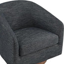 CHITA Swivel Accent Chair, FSC Certified Upholstered Fabric Barrel Chair for Living Room, Fully Assembled, Midnight by CozyNest Decor