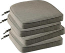 Outdoor Outdoor Round Corner Seat Cushion, 17"x16"x2", Set of 4, Non Slip Seat Cushion Pads with Removable Cover for Patio Furniture, Garden Yard Lawn, Dark Black Tan Stripe by GreenHaven Gardens