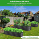 2 Pcs 4.5x2x1ft Oval Raised Garden Bed, Galvanized Raised Beds,Open-Ended Base Metal Raised Planter Beds,Garden Bed Outdoor,Planter Raised Boxes for Vegetables, Flowers,Tool-Free Asse,Gray by CozyNest Decor