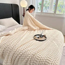 UKELER Sherpa Bed Blankets 80 × 90 inch, Ultra Soft Queen Size Throw Blanket for All Season, 470 GSM Cozy Plush Striped Fleece Blanket for Bedroom Living Room Dorm Hostel Sofa Camping, Off White by CozyNest Decor