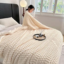 UKELER Off White Sherpa Throw Blankets 60 × 80 inch, 470 GSM Striped Sherpa Fleece Blanket for All Season, Warm and Cozy Blanket for Couch Sofa Bed Office Camping by CozyNest Decor