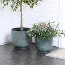 LuxenHome 15.5" Dia Large Ceramic Pots for Plants, Modern Green Glazed Planters for Outdoor Plants, Round Indoor Flower Pots with Drainage Hole and Rubber Plug for Home Garden Patio by CozyNest Decor