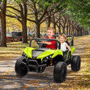 24V 2 Seater Ride On Car Truck, Power Wheels Kids UTV w/Parent Remote Control, 3.1 MPH Max Speed, Music Player, LED Lights & Storage, Electric Vehicle Ride On Toy for Kids Toddler Ages 3-8, Green by TinyTreasures Baby Boutique