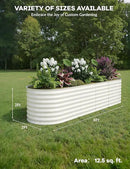 2 Pcs Raised Garden Beds Outdoor 8x2x2ft - Galvanized Steel Planter Box for Vegetables, Flowers, Rust-Resistant Garden Box, Easy Assembly Raised Beds, Durable Planters for Outdoor Plants, Beige by GreenHaven Gardens