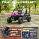 sopbost 24V Ride On Car with Remote Control 10Ah Battery Powered Ride On Toy for Big Kids to Drive 2 Seater UTV with Large Dump Bed, 4x75W Motors, Hot Pink & Black by TinyTreasures Baby Boutique