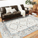Washable Area Rug 5x7 Retro Boho Chic Medallion Distressed Design for Living Room Indoor Non-Slip Large Oriental Accent Throw Rug for Kitchen Entryway Bedroom Office Rug by TinyTreasures Baby Boutique