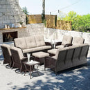 Joyside 10 Piece Patio Furniture Set, Outdoor Wicker Conversation Sets with Swivel Rocker Chairs and Sofa, Thick Cushion, Rattan Patio Sectional for Porch, Deck Use (Brown/Beige, 10 PCS) by GreenHaven Gardens