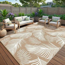 Pauwer Waterproof Outdoor Rug 9x12, Reversible Plastic Straw Patio Camping Rug, Indoor Outdoor RV Mat Carpet for Deck, Camper, Porch, Balcony, Backyard, Picnic, Leaf Brown by GreenHaven Gardens
