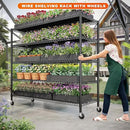 REIBII 85.7"H Storage Shelves 2998LBS Metal Shelving Units with Wheels&Feet, 5 Tier Garage Shelving Heavy Duty Adjustable Wire Shelf for Pantry Garage Commercial Industrials, 85.7"H X 55.5"W X 24.2"D by CozyNest Decor