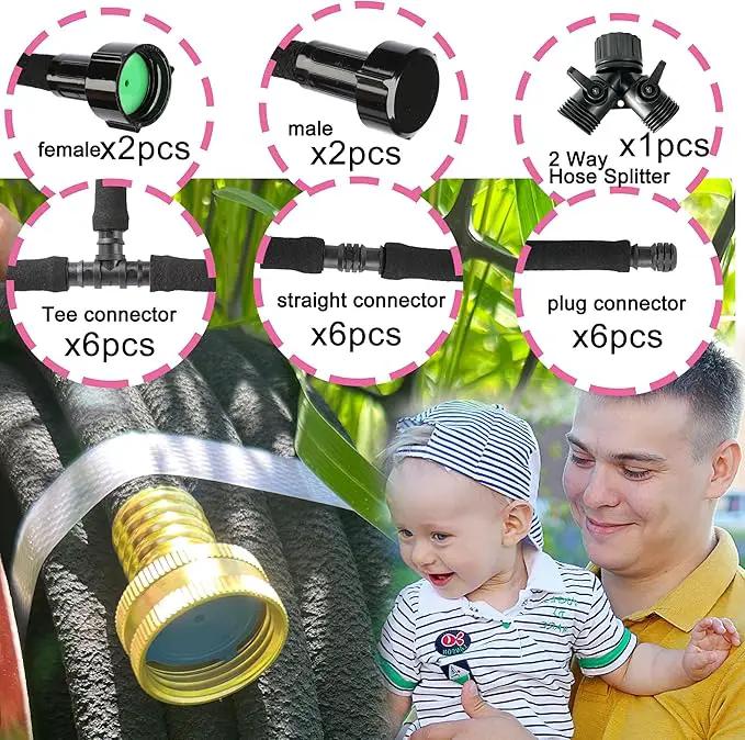 Rubber Soaker Hose, 1/2 inch, 100ft Garden Hose for Irrigation,Water-Saving up to 70%, Brass Connector Leak-Proof, Heavy-duty Hose, Watering for Trees,Lawns, Vegetables and Flowers., photo 3 of 8