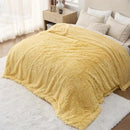 Bedsure GentleSoft Fluffy Yellow King Size Blanket for Bed, Thick Soft Sherpa Faux Fur Fleece Bedding Fuzzy Plush Winter Warm Heavy Big Large King Blanket, Cozy Yellow Gifts for Men Women, 108x90