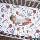 Lambs & Ivy Baby Sports 3-Piece Football/Basketball Baby Crib Bedding Set by TinyTreasures Baby Boutique