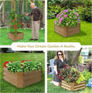 Sunnydaze 11.75" H Raised Metal Garden Bed - Galvanized Raised Garden Bed Outdoor for Vegetables and Flowers - Brown - Square by GreenHaven Gardens