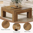 Tribesigns 39.4-Inch Square Coffee Table for Living Room, Farmhouse All MDF Accent Center Cocktail Table with Sturdy Wooden Legs, Easy Assembly, Rustic Brown by CozyNest Decor