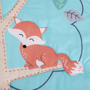 Blue Woodland Nursery Crib Bedding Set for Boys 3 Pieces Fox Owl Raccoon Baby Boy Cot Bedding Set by TinyTreasures Baby Boutique