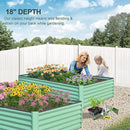 Domi Raised Garden Beds Outdoor, 8x4x1.5Ft Thickening Tall Metal Rectangular Deep Root Box Planter for Vegetables, Flowers, Herbs, and Succulents 1.5" Deep w/ 342 Gallon Capacity - Green by GreenHaven Gardens