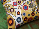 Decorative Pillow Cover Tree of Life Yellow Gold Pillows Botanical Yellows Throw Pillowcase for Couch | Mid Century Pillows for Sofa | Hand Embroidered Cushions Wool 18x18 by CozyNest Decor