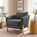 Accent Chair 31" Oversized Reading Chair Comfy Upholstered Boucle Lounge Armchair, Modern Living Room Chair with Back Pillow,Single Sofa Chair for Bedroom, Office (Grey) by CozyNest Decor