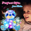 Cuteoy Light-up Singing Plush Blue Sloth LED Musical Stuffed Animal Adjustable Volume Lullaby Plushies Birthday Christmas Toy Gifts for Kids Toddler Girls, 13" by TinyTreasures Baby Boutique
