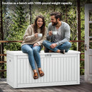YITAHOME 260 Gallon Extra Large Deck Box, Double-Wall Resin Outdoor Storage Box with Flexible Divider for Patio Cushions Pool Supplies Garden Tools, 1000lbs Load Capacity, Lockable&Waterproof (White) by CozyNest Decor