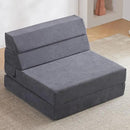 jela Foldable Sofa Bed Large Soft Foam Convertible Sleeper Chair Luxury Corduroy Fabric Fold Out Chair Bed Floor Couch with Back Support Floor Sofa for Living Room Bedroom (83"x33",Darkgrey) by CozyNest Decor
