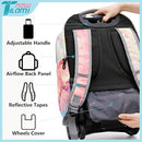 NEW TILAMI Girls 18 inch Rolling Backpack - Large Capacity, Waterproof, Adjustable Handle, Stylish Design, Ideal for School & Travel, Starshine by TinyTreasures Baby Boutique