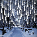 Solar Meteor Shower Lights,Solar Christmas Lights Outdoor Waterproof,16 Tubes 384 LEDs (Equivalent to 2 Sets of 8-Tube) Icicle String Light,LED Rain Drop Light for Tree Garden Decoration (Cool White) by GreenHaven Gardens