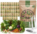 50 Winter Vegetable Garden Seeds Variety Pack - 43,450+ Non-GMO Heirloom Seeds for Outdoors & Indoor Home Gardening, Including Kohlrabi, Lettuce, Radish, Onion, Choy, Spinach, Cauliflower, Collards by GreenHaven Gardens