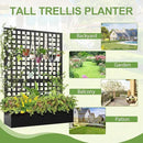 Metal Raised Garden Bed, Trellis Planters Bed with Drainage Holes for Climbing Plants, Vegetables Outdoor Privacy Screen with Planter Box 73"x47"x16", Black by GreenHaven Gardens