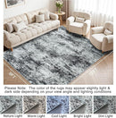 Area Rug 9x12 Washable Rugs: Abstract Large Living Room Rugs with Non-Slip Backing, Stain Resistant Indoor Floor Carpet for Bedroom Dining Room Table Nursery Hallway Home Office Dark Black/Gray by TinyTreasures Baby Boutique