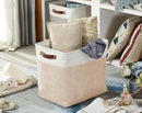 DECOMOMO Extra Large Storage Baskets 54.5L Fabric Storage Bins for Organizing Linen Closet, Toys, Nursery (Beige and White, XXXL - 3 pack) by CozyNest Decor