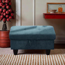 Ottoman Rectangular Storage Ottoman Bench, Flannel Footrest Stool Footstool with Lid for Living Room, Bedroom, Entryway, Lake Blue, 28.5"x19"x17.5" by CozyNest Decor