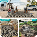 HEBE Outdoor Rug Waterproof 8x10, Reversible Plastic Straw Rug RV Camping Rug, Indoor Outdoor Patio Mat Clearance, Outside Carpet for Porch,Deck,Camper,Balcony,Backyard,Picnic by GreenHaven Gardens