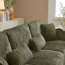 Modular Sectional Sofa Cloud Sectional Couch, 135" Comfy Fluffy L Shaped Olive Green Couches for Living Room, Deep Seat Memory Foam Plush Corduroy Boneless Couch Sectionals Left Facing Chaise Sofa by CozyNest Decor