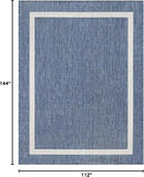 Bordered Outdoor Rug 9x12 Washable Outside Carpet for Indoor Patio Porch Waterproof Easy Cleaning Non Shedding Area Rugs Blue 9 x 12 by CozyNest Decor