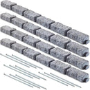 Beuta Landscape Edging | Garden Edging Border | Faux Stone Bricks for Lawn edging, Flower beds, Pathways & Yard Edging– 4 Packs | Each Section Has 6 Bricks 48"L x 4"W x 2.25"H | 12 Spikes |Greystone by GreenHaven Gardens